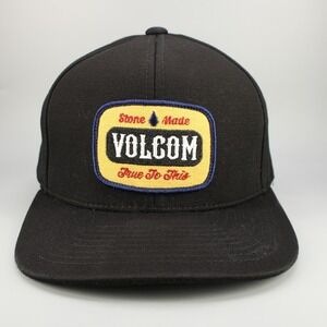 Volcom Hat Cap Mens Snapback Black Yellow Skate Surf Streetwear Surfer Y2k Skate